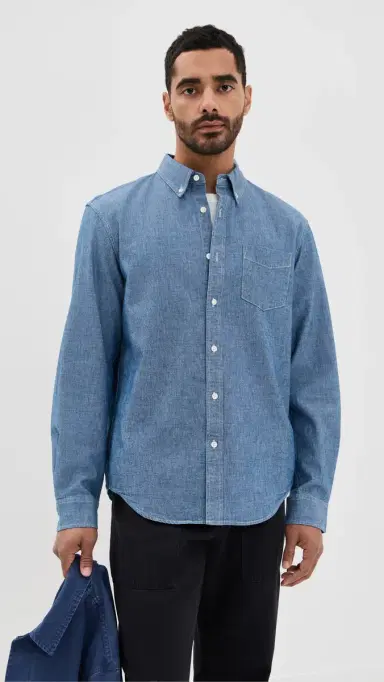 Alex Mill Mill Shirt In Washed Chambray Chambray Rinse Wash M | Thumbnail 2 Alex Mill Mill Shirt In Washed Chambray Chambray Rinse Wash M | Thumbnail 2