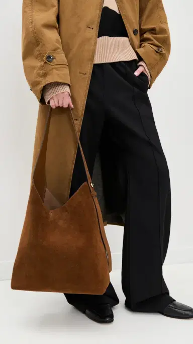 Tory Burch Suede Hobo Bag Caramel One Size | Thumbnail 3 Tory Burch Suede Hobo Bag Caramel One Size | Thumbnail 3