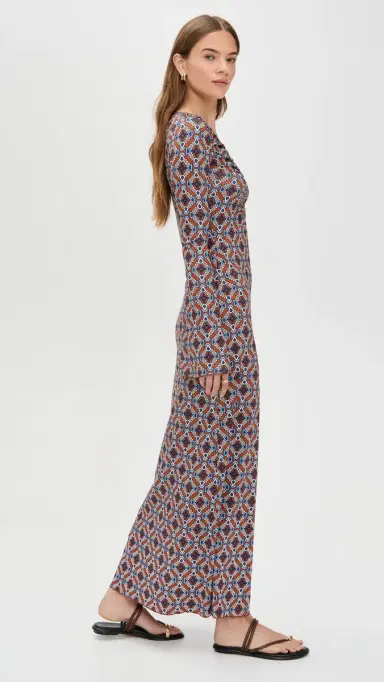 Eywasouls Malibu Diana Bell Sleeve Dress Sienna Tile | Thumbnail 4 Eywasouls Malibu Diana Bell Sleeve Dress Sienna Tile | Thumbnail 4