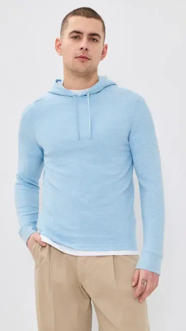RLX Ralph Lauren Tech Waffle Knit Hoodie Office Blue Heather L | Thumbnail 2 RLX Ralph Lauren Tech Waffle Knit Hoodie Office Blue Heather L | Thumbnail 2