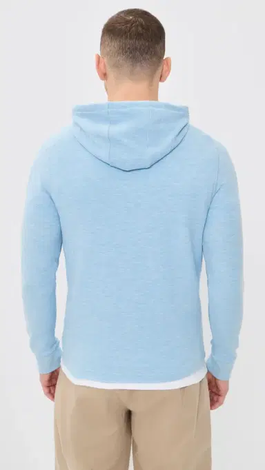 RLX Ralph Lauren Tech Waffle Knit Hoodie Office Blue Heather L | Thumbnail 3 RLX Ralph Lauren Tech Waffle Knit Hoodie Office Blue Heather L | Thumbnail 3