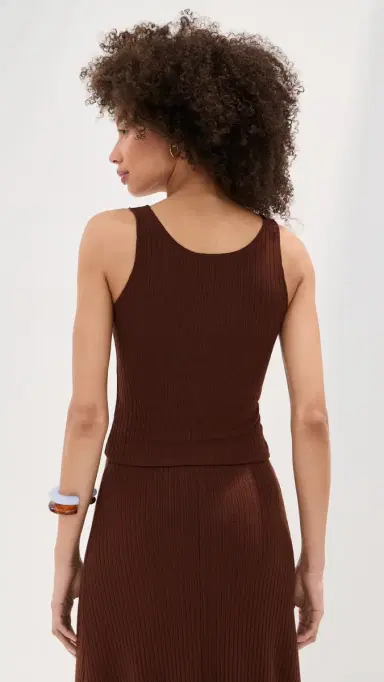 LE BOP Louise Cropped Tank Chocolate | Thumbnail 3 LE BOP Louise Cropped Tank Chocolate | Thumbnail 3