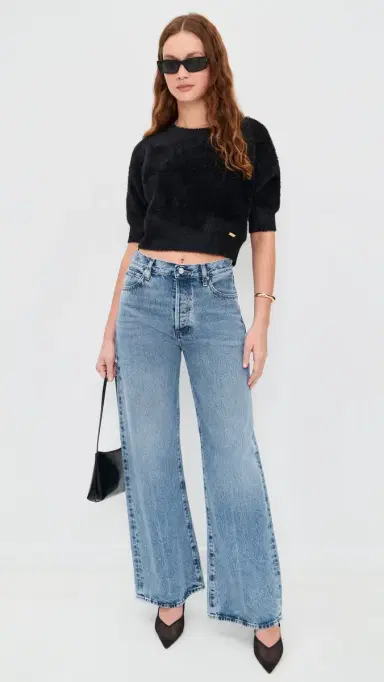 L'AGENCE Guinevere Short Sleeve Crop Crew Black | Thumbnail 5 L'AGENCE Guinevere Short Sleeve Crop Crew Black | Thumbnail 5
