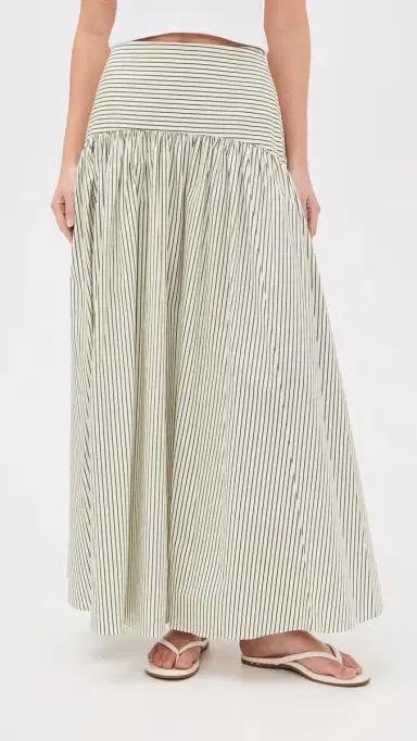 Staud Procida Skirt Chive Stripe 14 | Thumbnail 2 Staud Procida Skirt Chive Stripe 14 | Thumbnail 2