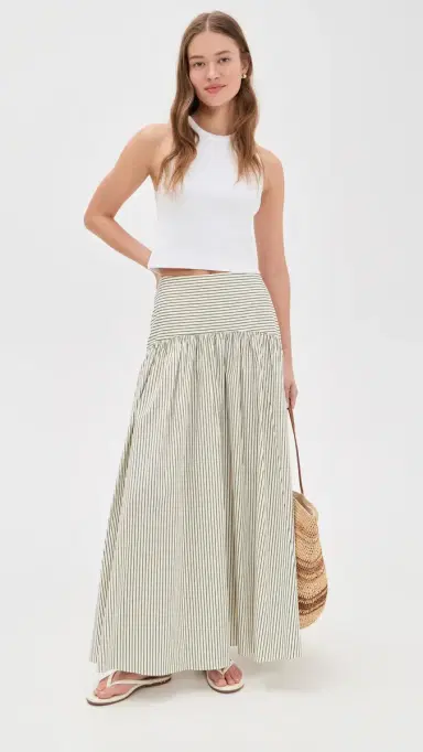 Staud Procida Skirt Chive Stripe 14 | Thumbnail 5 Staud Procida Skirt Chive Stripe 14 | Thumbnail 5