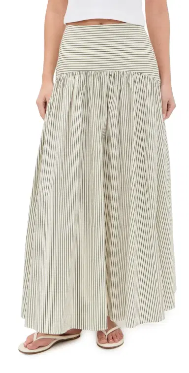 Staud Procida Skirt Chive Stripe 14 | Thumbnail 1 Staud Procida Skirt Chive Stripe 14 | Thumbnail 1