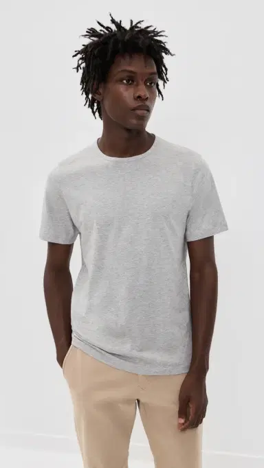 Theory Precise Cotton Tee Charcoal Heather | Thumbnail 2 Theory Precise Cotton Tee Charcoal Heather | Thumbnail 2
