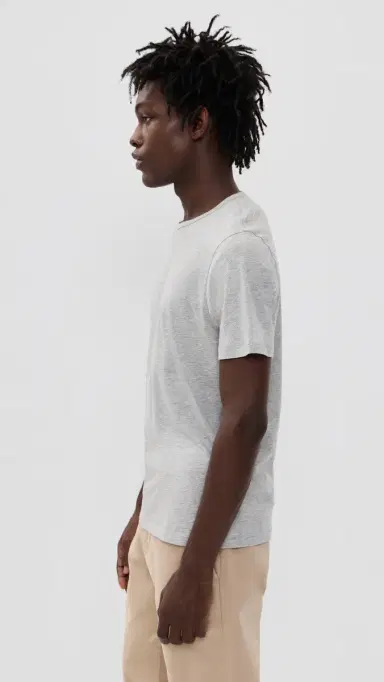 Theory Precise Cotton Tee Charcoal Heather | Thumbnail 4 Theory Precise Cotton Tee Charcoal Heather | Thumbnail 4