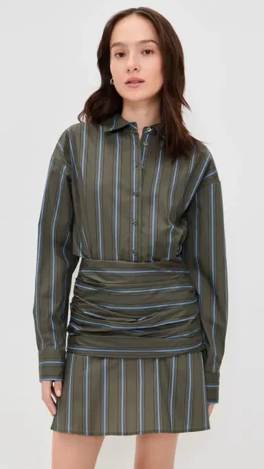 STAUD Indya Mini Dress Huntington Stripe | Thumbnail 2 STAUD Indya Mini Dress Huntington Stripe | Thumbnail 2