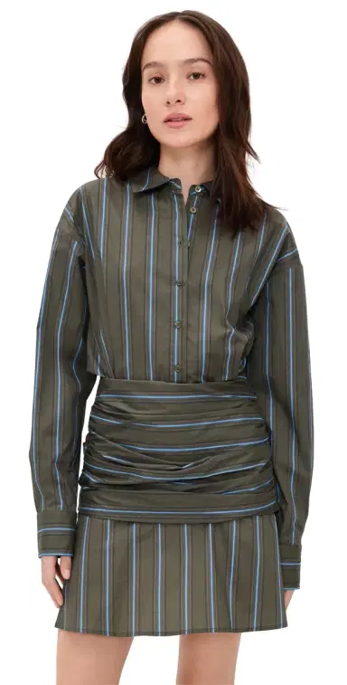 STAUD Indya Mini Dress Huntington Stripe | Thumbnail 1 STAUD Indya Mini Dress Huntington Stripe | Thumbnail 1