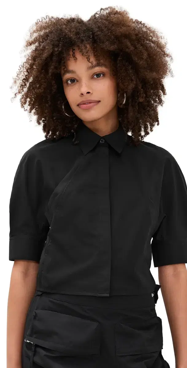 Articulated hort leeve hirt Black Articulated hort leeve hirt Black