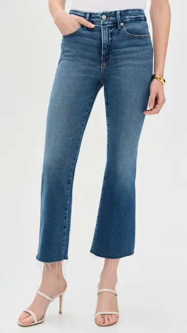 GOOD AMERICAN Soft Tech Good Legs Cropped Mini Boot Jeans Indigo8 | Thumbnail 2 GOOD AMERICAN Soft Tech Good Legs Cropped Mini Boot Jeans Indigo8 | Thumbnail 2