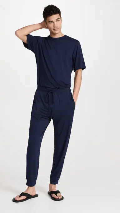 Eberjey Henry Modal Short Sleeve & Pant PJ et True Navy | Thumbnail 2 Eberjey Henry Modal Short Sleeve & Pant PJ et True Navy | Thumbnail 2