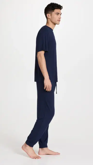 Eberjey Henry Modal Short Sleeve & Pant PJ et True Navy | Thumbnail 4 Eberjey Henry Modal Short Sleeve & Pant PJ et True Navy | Thumbnail 4