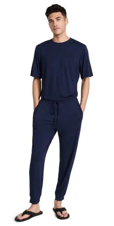 Eberjey Henry Modal Short Sleeve & Pant PJ et True Navy | Thumbnail 1 Eberjey Henry Modal Short Sleeve & Pant PJ et True Navy | Thumbnail 1
