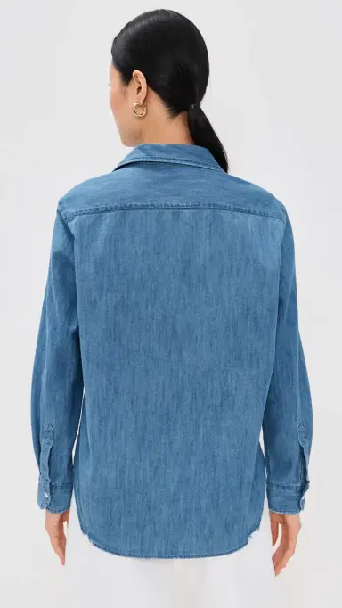 Frank & Eileen Eileen Denim Relaxed Button Down Shirt Vintage tonewashed Indigo | Thumbnail 3 Frank & Eileen Eileen Denim Relaxed Button Down Shirt Vintage tonewashed Indigo | Thumbnail 3