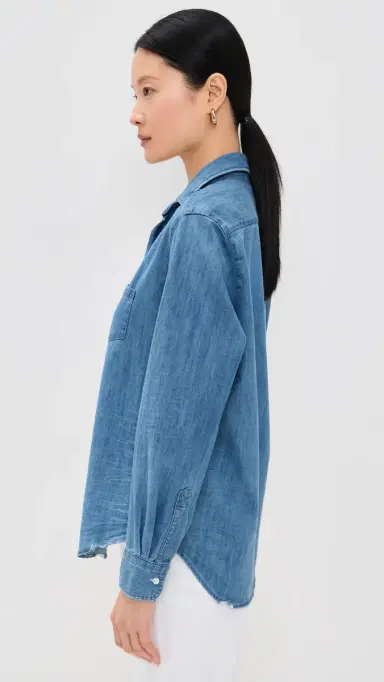 Frank & Eileen Eileen Denim Relaxed Button Down Shirt Vintage tonewashed Indigo | Thumbnail 4 Frank & Eileen Eileen Denim Relaxed Button Down Shirt Vintage tonewashed Indigo | Thumbnail 4
