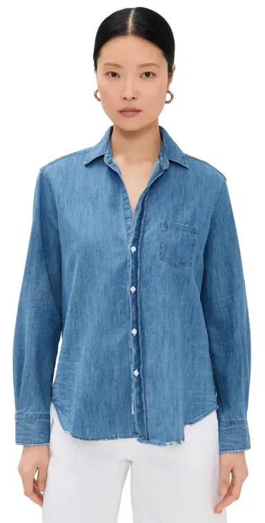 Frank & Eileen Eileen Denim Relaxed Button Down Shirt Vintage tonewashed Indigo | Thumbnail 1 Frank & Eileen Eileen Denim Relaxed Button Down Shirt Vintage tonewashed Indigo | Thumbnail 1