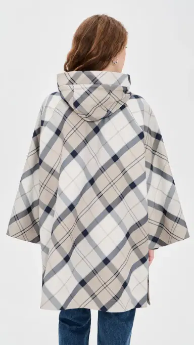 Barbour Kinsale Tartan Cape Coat Dress Navy Tartan | Thumbnail 3 Barbour Kinsale Tartan Cape Coat Dress Navy Tartan | Thumbnail 3