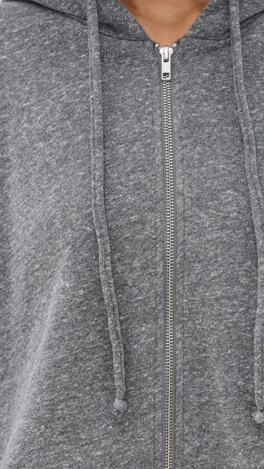 Year of Ours Classic Zip Up Sweatshirt Heather Grey | Thumbnail 6 Year of Ours Classic Zip Up Sweatshirt Heather Grey | Thumbnail 6