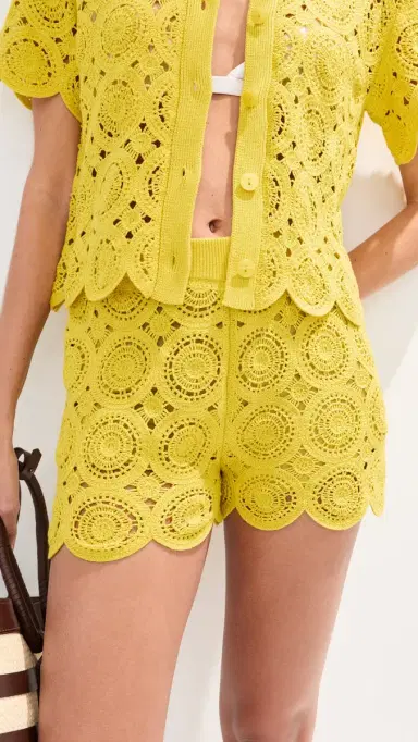 LE BOP Crochet Shorts Citrine | Thumbnail 2 LE BOP Crochet Shorts Citrine | Thumbnail 2