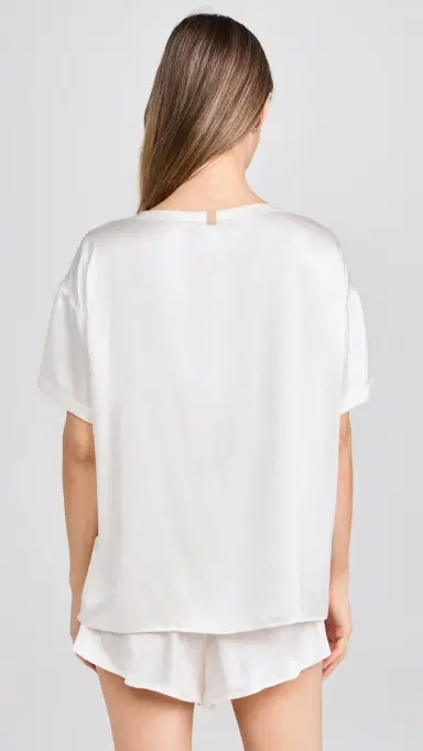 Lunya Washable ilk Tee Short et Tranquil White | Thumbnail 3 Lunya Washable ilk Tee Short et Tranquil White | Thumbnail 3