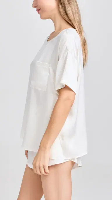 Lunya Washable ilk Tee Short et Tranquil White | Thumbnail 4 Lunya Washable ilk Tee Short et Tranquil White | Thumbnail 4