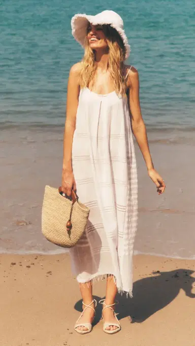 Lemlem Abira Slip Dress White L | Thumbnail 2 Lemlem Abira Slip Dress White L | Thumbnail 2