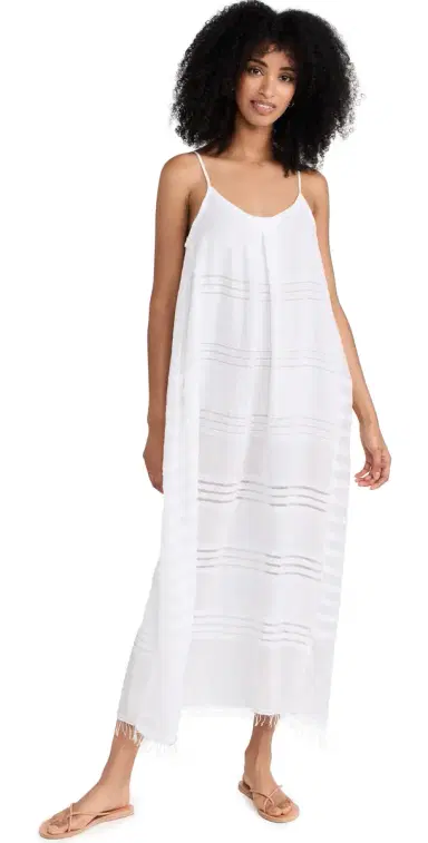 Lemlem Abira Slip Dress White L | Thumbnail 1 Lemlem Abira Slip Dress White L | Thumbnail 1