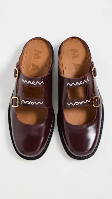 Marni Sabot Sandals Burgundy 37 | Thumbnail 5 Marni Sabot Sandals Burgundy 37 | Thumbnail 5