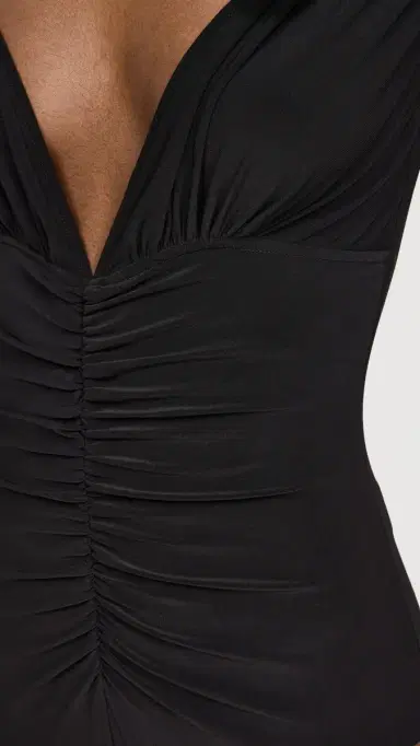Norma Kamali Tara Shirred Front Mio One Piece Black | Thumbnail 6 Norma Kamali Tara Shirred Front Mio One Piece Black | Thumbnail 6