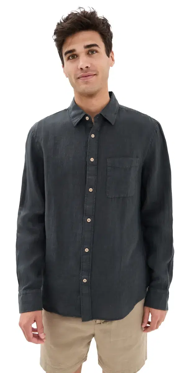 aguna inen Shirt Washed Black aguna inen Shirt Washed Black