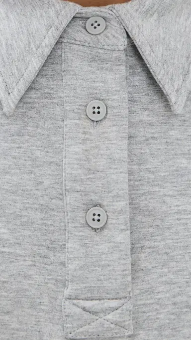LE BOP Josephine Polo Top Heather Grey | Thumbnail 6 LE BOP Josephine Polo Top Heather Grey | Thumbnail 6
