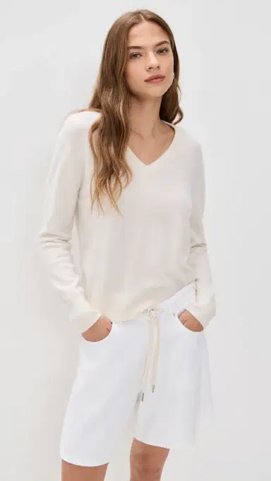 White + Warren Cashmere V Neck Soft White L | Thumbnail 2 White + Warren Cashmere V Neck Soft White L | Thumbnail 2