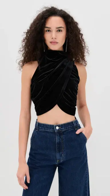LE BOP Mel Velvet Top Black | Thumbnail 2 LE BOP Mel Velvet Top Black | Thumbnail 2