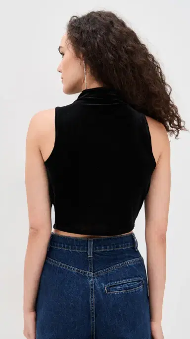 LE BOP Mel Velvet Top Black | Thumbnail 3 LE BOP Mel Velvet Top Black | Thumbnail 3