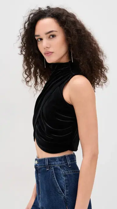 LE BOP Mel Velvet Top Black | Thumbnail 4 LE BOP Mel Velvet Top Black | Thumbnail 4