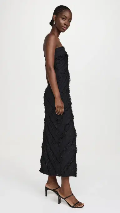 endless rose Strapless Ruffled Maxi Dress Black | Thumbnail 4 endless rose Strapless Ruffled Maxi Dress Black | Thumbnail 4