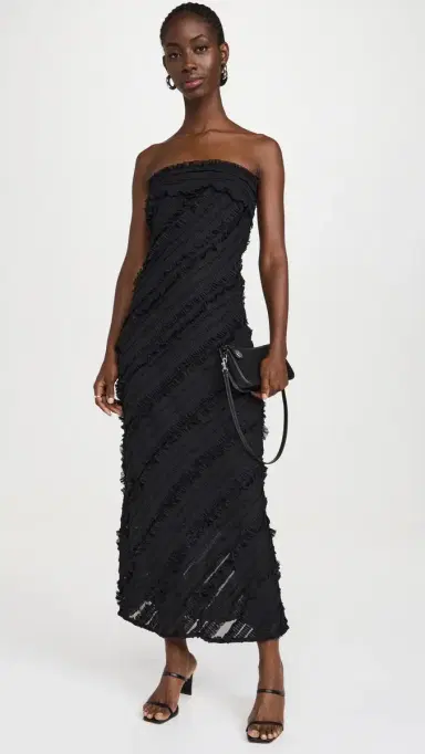 endless rose Strapless Ruffled Maxi Dress Black | Thumbnail 5 endless rose Strapless Ruffled Maxi Dress Black | Thumbnail 5