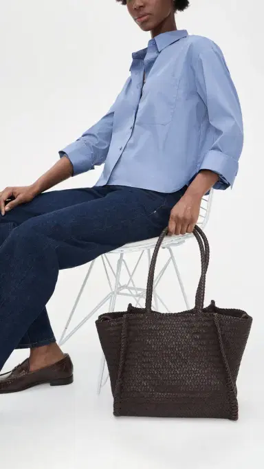 Madewell The Lexington Tote in Woven Leather Coffee Bean One Size | Thumbnail 3 Madewell The Lexington Tote in Woven Leather Coffee Bean One Size | Thumbnail 3
