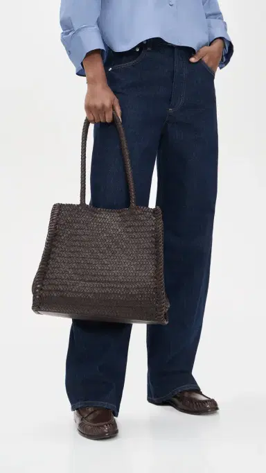 Madewell The Lexington Tote in Woven Leather Coffee Bean One Size | Thumbnail 4 Madewell The Lexington Tote in Woven Leather Coffee Bean One Size | Thumbnail 4