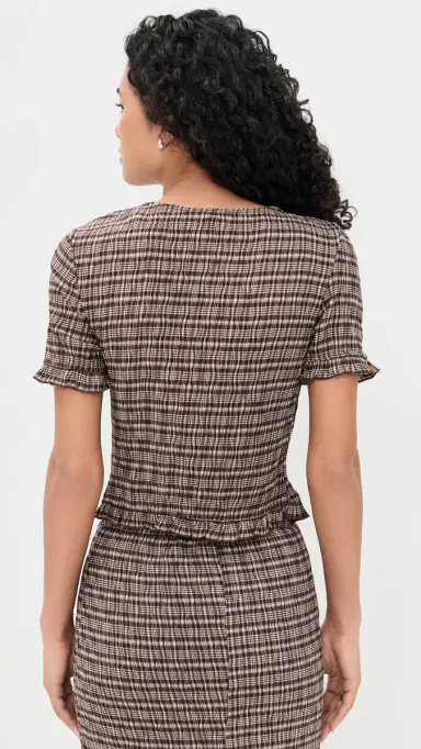 Bailey Rose Plaid Blouse Chocolate | Thumbnail 3 Bailey Rose Plaid Blouse Chocolate | Thumbnail 3