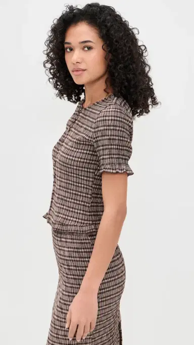 Bailey Rose Plaid Blouse Chocolate | Thumbnail 4 Bailey Rose Plaid Blouse Chocolate | Thumbnail 4