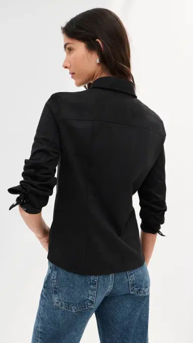 LE BOP Jolene Faux Suede Shirt Black | Thumbnail 3 LE BOP Jolene Faux Suede Shirt Black | Thumbnail 3