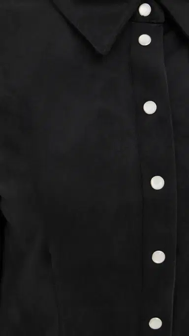 LE BOP Jolene Faux Suede Shirt Black | Thumbnail 6 LE BOP Jolene Faux Suede Shirt Black | Thumbnail 6