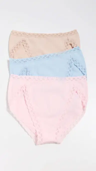 Natori Bliss French Cut 3 Pack Blue Mist/Delicate Rose/Lt Mocha L | Thumbnail 2 Natori Bliss French Cut 3 Pack Blue Mist/Delicate Rose/Lt Mocha L | Thumbnail 2