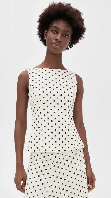 WAYF Arielle Boat Neck Top Polka Dot | Thumbnail 2 WAYF Arielle Boat Neck Top Polka Dot | Thumbnail 2