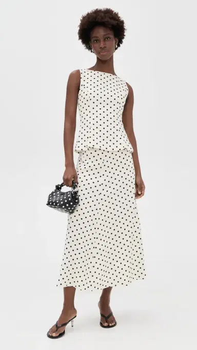 WAYF Arielle Boat Neck Top Polka Dot | Thumbnail 5 WAYF Arielle Boat Neck Top Polka Dot | Thumbnail 5
