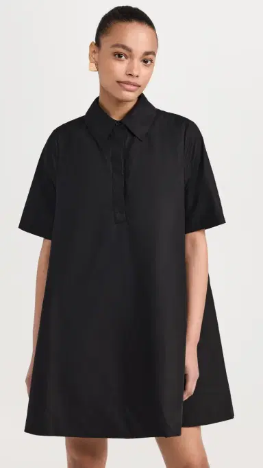 English Factory A-line Short Sleeve Shirt Dress Black | Thumbnail 2 English Factory A-line Short Sleeve Shirt Dress Black | Thumbnail 2