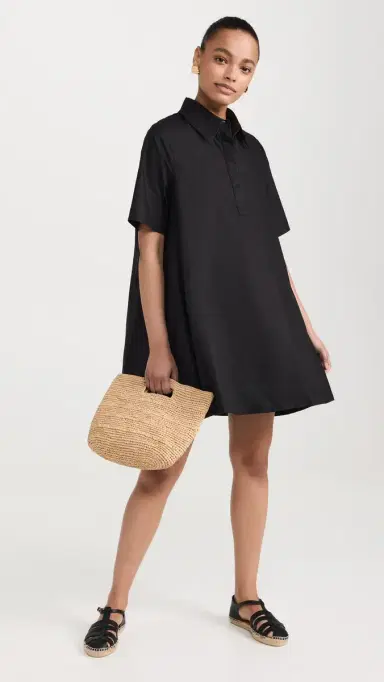 English Factory A-line Short Sleeve Shirt Dress Black | Thumbnail 5 English Factory A-line Short Sleeve Shirt Dress Black | Thumbnail 5